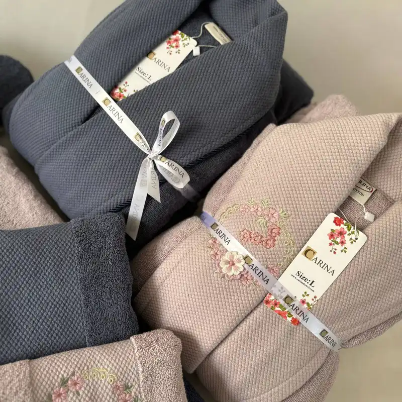 سرویس حوله پالتویی 8 تکه کارینا مدل لوتدن کد 02