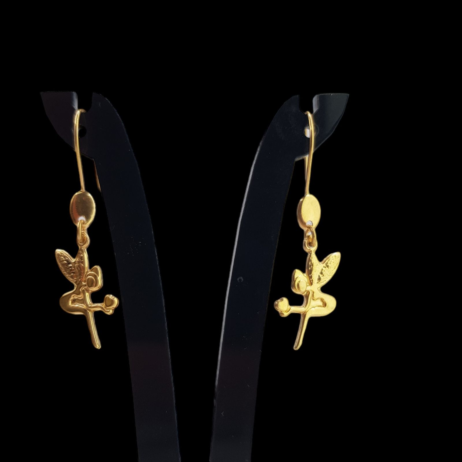 گوشواره طلا 18 عیار دخترانه مدل آویز فرشته -  - 2