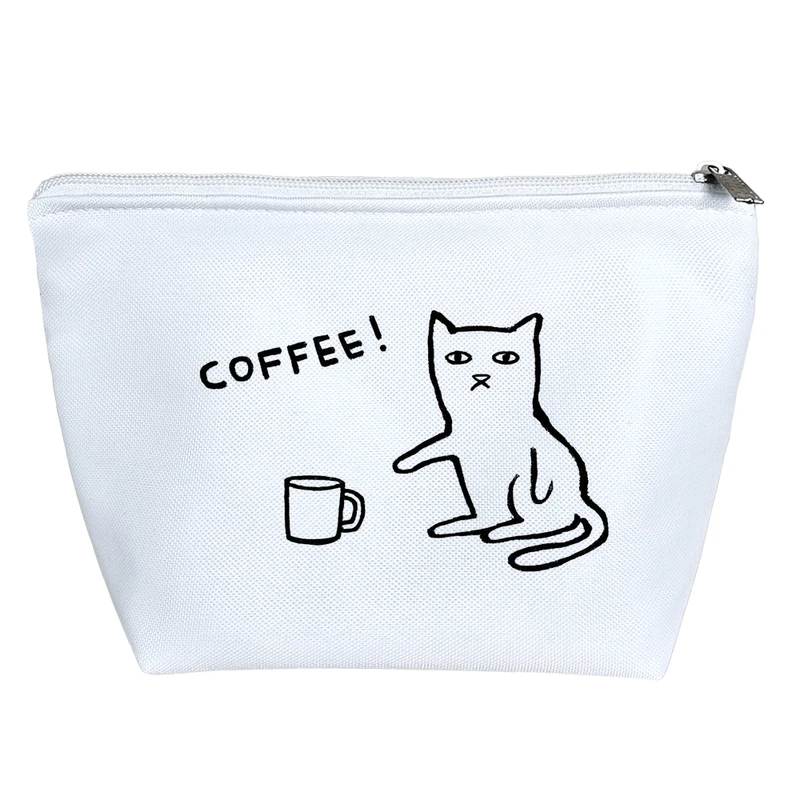 کیف لوازم آرایش دخترانه خندالو مدل گربه و قهوه کد 3444