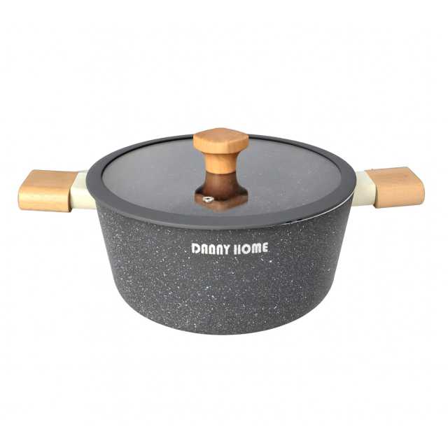 قابلمه گرانیت دنی هوم مدل دسته چوبی کد DHM0320 سایز 20