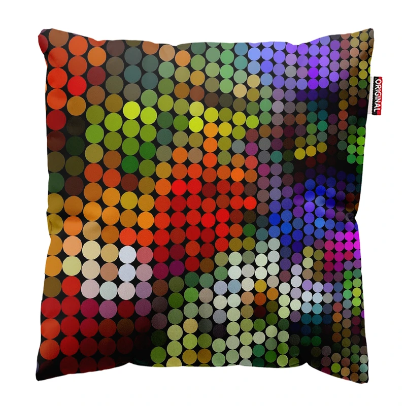  کوسن پاد آفرین طرح دایره های رنگی کد 3558 سایز 30*30 سانتی متر