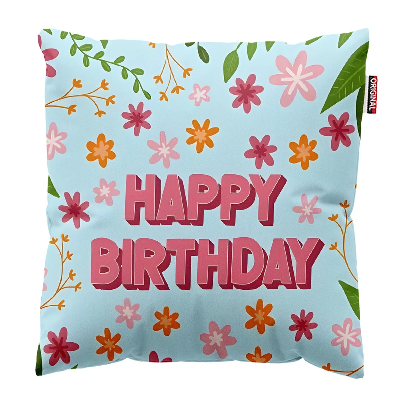 کوسن پاد آفرین مدل تولدت مبارک کد PK303646 سایز 30*30 سانتی متر