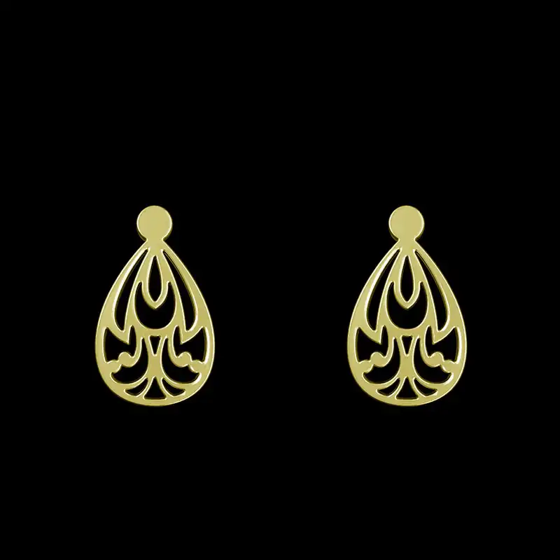 گوشواره طلا 18 عیار زنانه مدوپد مدل اسلیمی کد GA1-15321