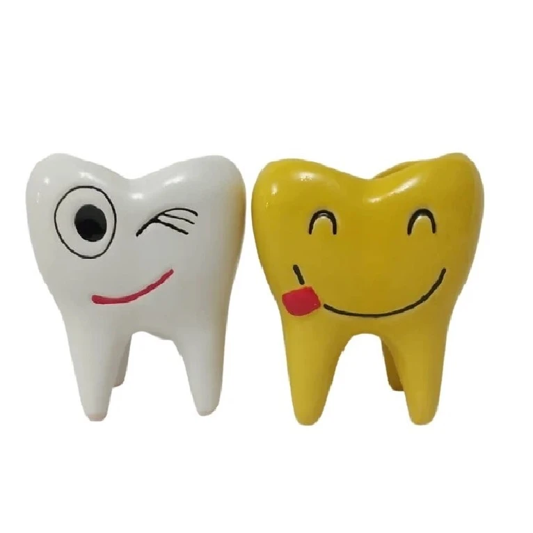 گلدان دکوری مدل دندان مجموعه 2 عددی