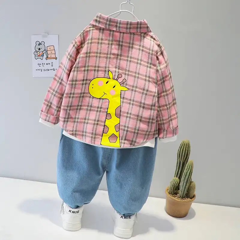 ست پیراهن و شلوار دخترانه مدل زرافه ای
