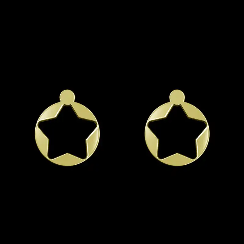 گوشواره طلا 18 عیار زنانه مدوپد مدل ستاره کد GA1-15342