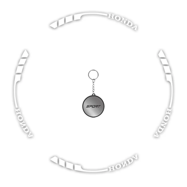 برچسب دور رینگ موتورسیکلت مهدیار کد DR0010 W همراه با جاکلیدی بسته 17 عددی