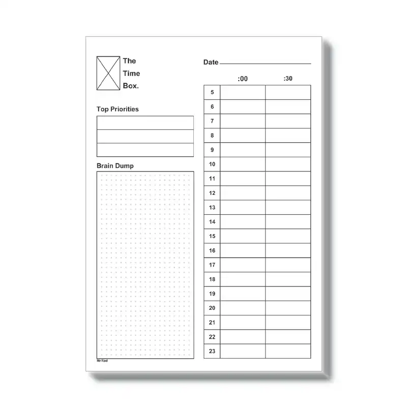کاغذ یادداشت مستر راد مدل نوتپد طرح پلنر روزانه تایم باکس کد timebox 1667