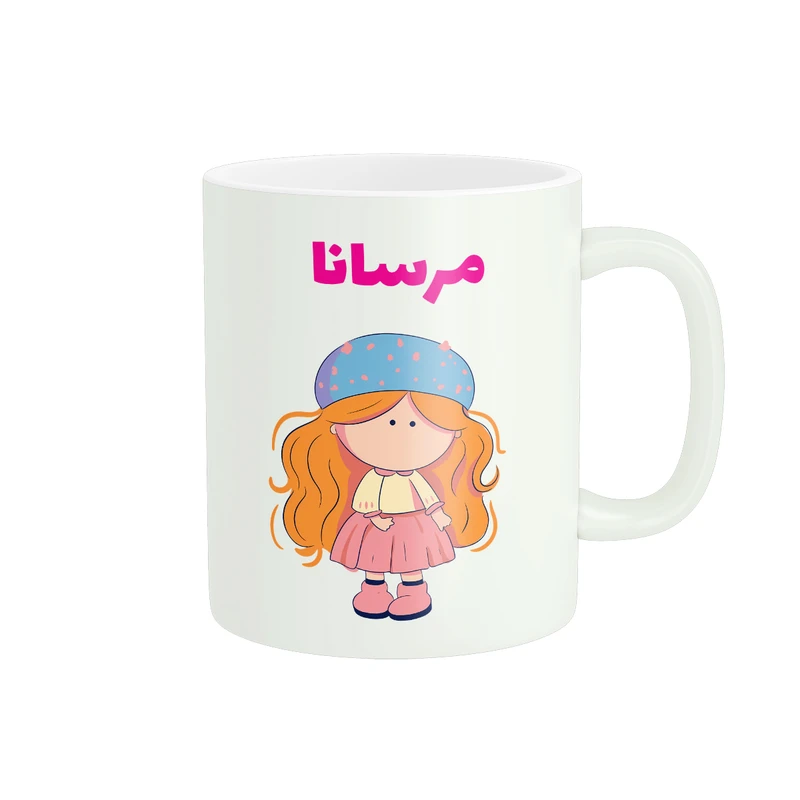 ماگ پاد آفرین طرح دخترانه مدل اسم شخصی مرسانا کد C600