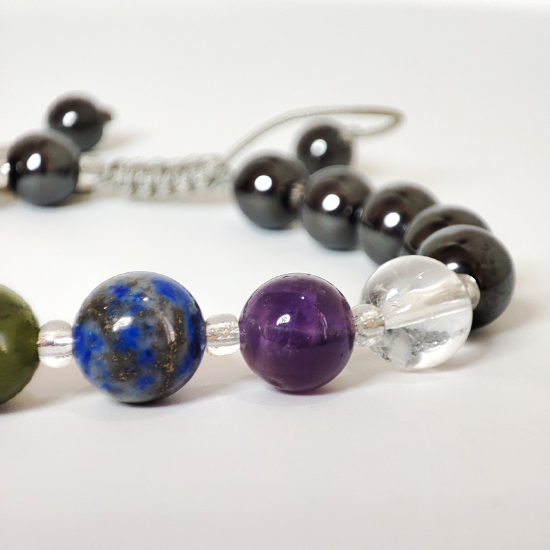 دستبند زنانه مدل هفت چاکرا سنگ طبیعی