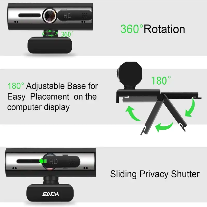 وب کم ایچ مدل Privacy Shutter - Pro Web Camera