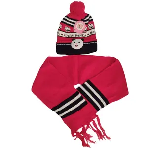 ست کلاه و شال گردن بافتنی بچگانه مدل 1005dgm