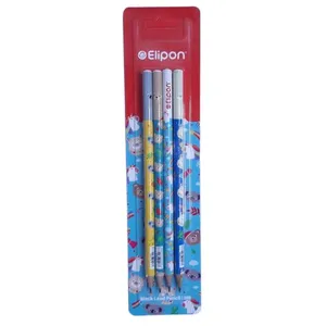 مداد مشکی الیپون مدل فانتزی گرد کد 8102140 بسته 4 عددی