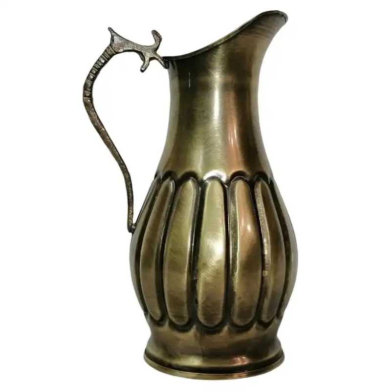 سرویس سماور زغالی 5 پارچه برنجی مدل عدسی