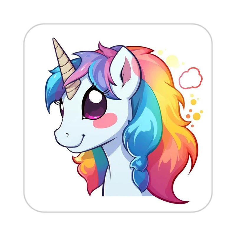 زیر لیوانی کاکتی طرح اسب تک شاخ و یونیکورن مدل mp32510