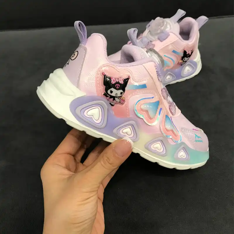 کفش مخصوص دویدن  دخترانه مدل کرومی چراغدار پیچی 224