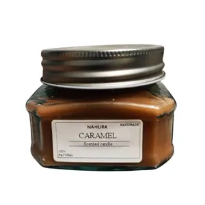 شمع لیوانی معطر مدل C009 با رایحه کارامل زمان اتمام 15 ساعت