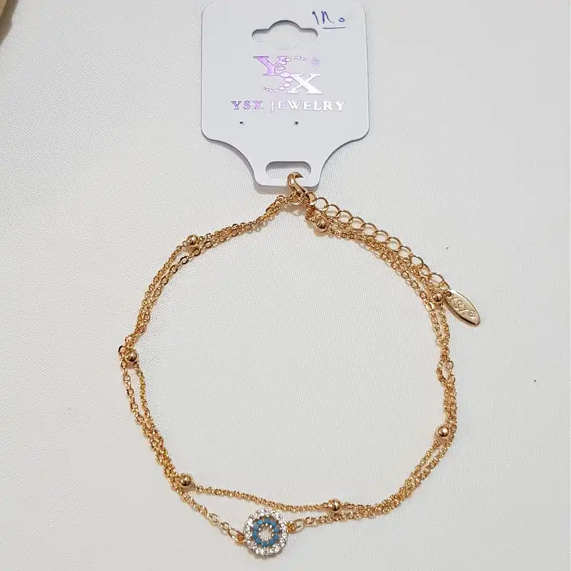 پابند زنانه وای اس ایکس مدل چشم نظر دولاین نگینی 180