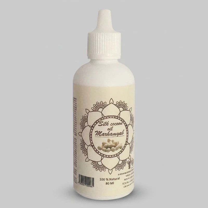 روغن تقویت کننده مو و ریش و سبیل مرهم یاب مدل پیله ابریشم حجم 80 میلی لیتر 