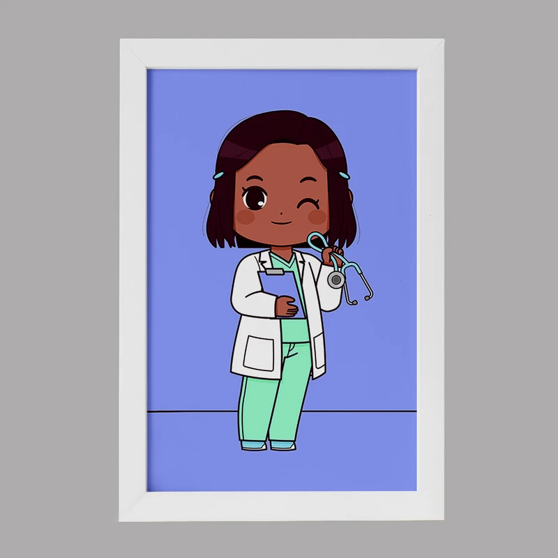 تابلو کودک خندالو مدل پزشک و پرستار کودکانه کد 36489