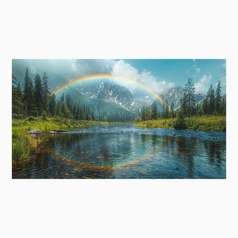 فرش پارچه‌ای مدل فرشینه طرح رنگین کمان کد AR3058807