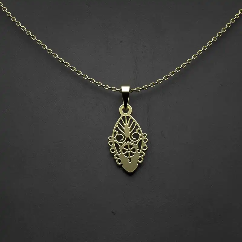 گردنبند طلا 18 عیار زنانه مدوپد مدل هندسی کد GG2-1-1181