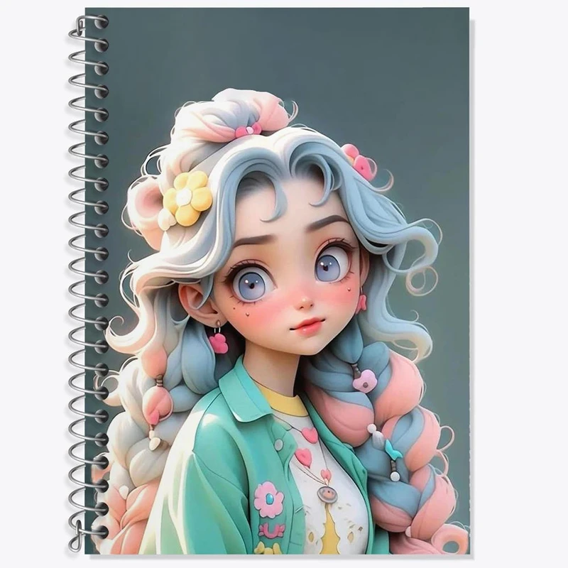 دفتر زبان 50 برگ خندالو مدل دو خط طرح دخترانه کد 28820