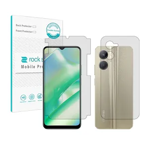 Rockspace HyGEL model transparent screen protector suitable for Realme C33 mobile phone along with the back protector