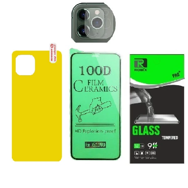 محافظ صفحه نمایش و پشت گوشی روبیکس مدل CRiP11PRO مناسب برای گوشی موبایل اپل iphone 11Pro به همراه محافظ لنز دوربین