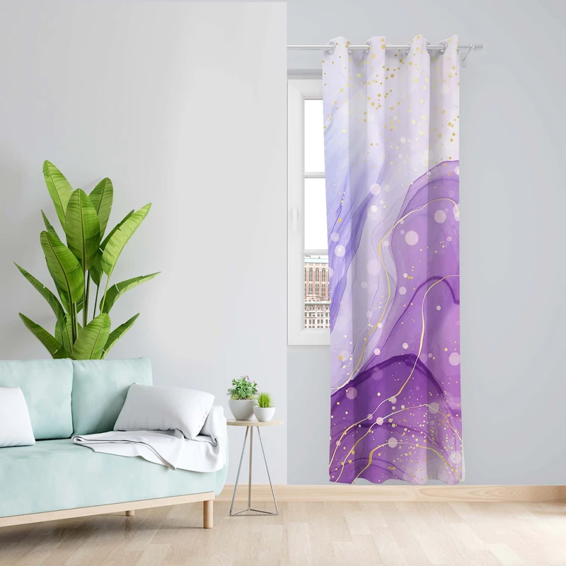 پرده طرح طلا کوب مدل مخمل پانچی کد 5103R z سایز 140x200 سانتی متر