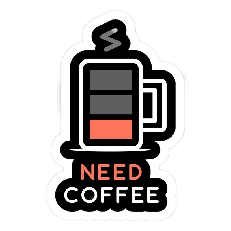 استیکر موبایل و لپ تاپ طرح NEED COFFEE کد 1073