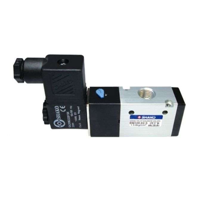 شیر برقی پنوماتیک بادی شاکو مدل BM320-02-S 3-2 1/4 24V