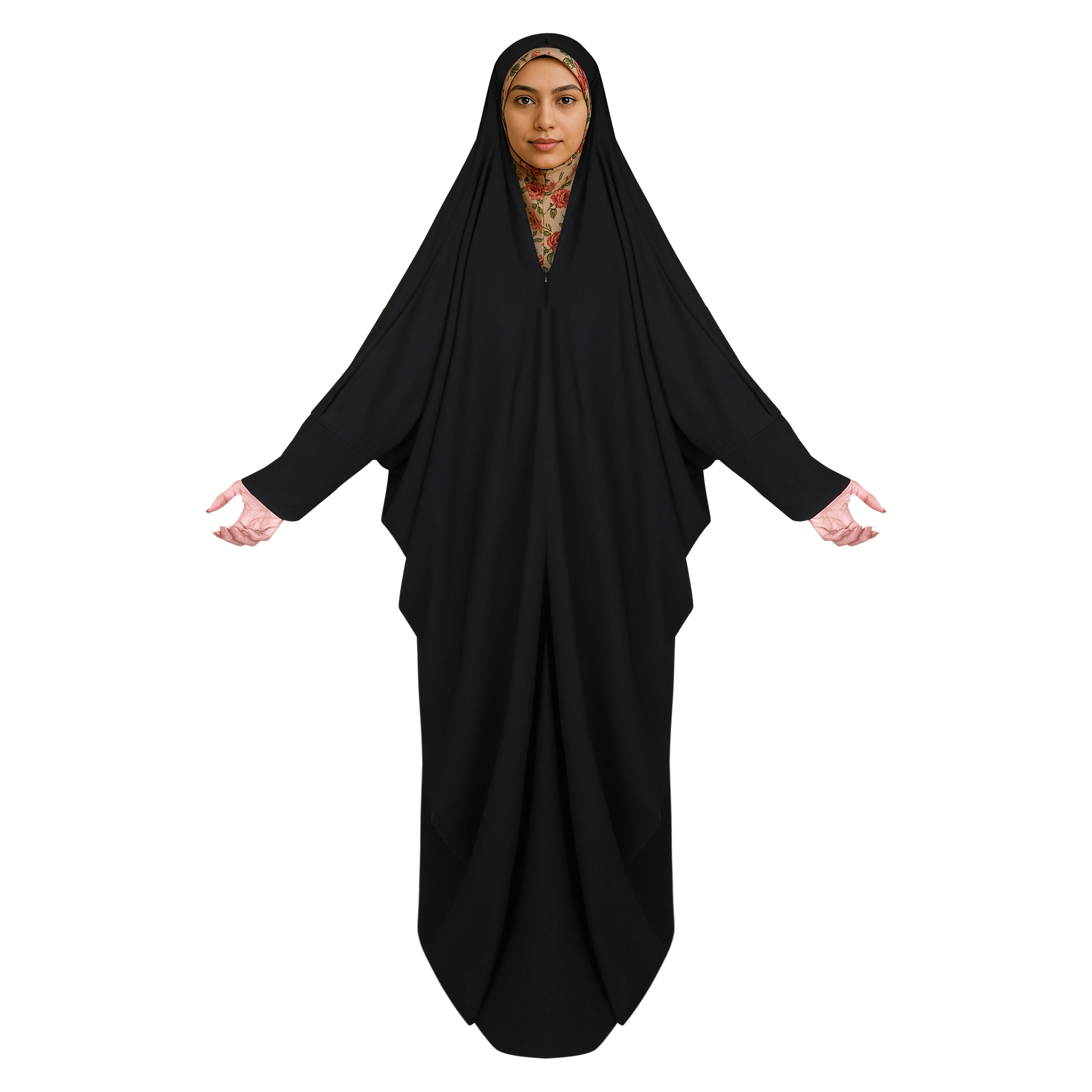 چادر لبنانی مدل زینا جلوبسته زیپ دار