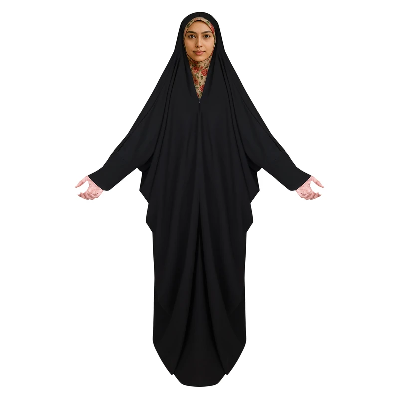 چادر لبنانی مدل زینا جلوبسته زیپ دار