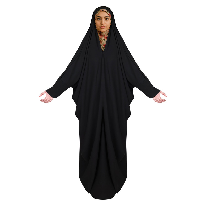 چادر لبنانی مدل زینا جلوبسته زیپ دار