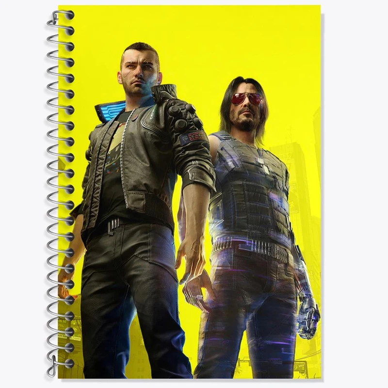 دفتر زبان 50 برگ خندالو مدل دو خط طرح وی و جانی سایبر پانک کد 30561