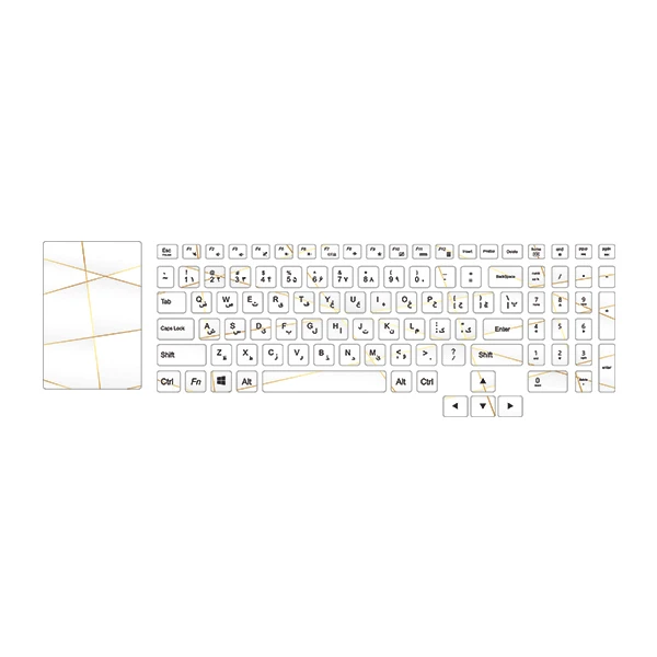 برچسب حروف فارسی کیبورد توییجین و موییجین مدل Polygan 01 مناسب برای لپ تاپ لنوو 5 Legion به همراه استیکر تاچ پد