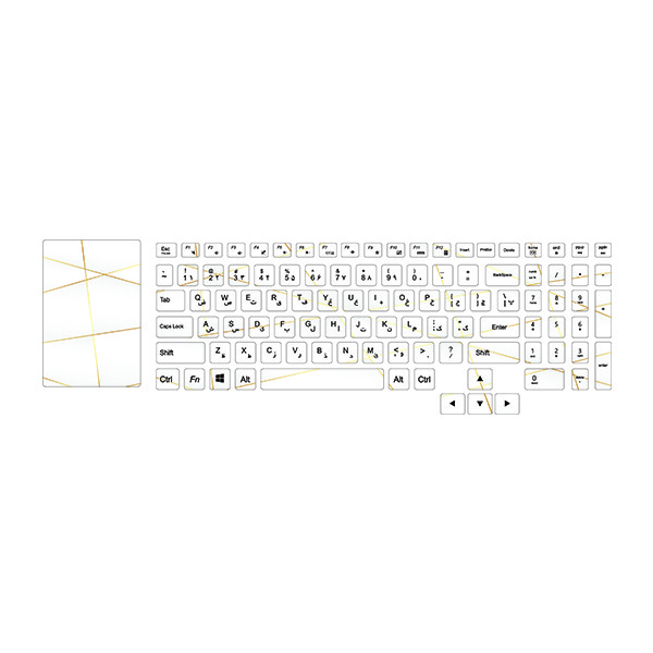 برچسب حروف فارسی کیبورد توییجین و موییجین مدل Polygan 01 مناسب برای لپ تاپ لنوو 5 Legion به همراه استیکر تاچ پد