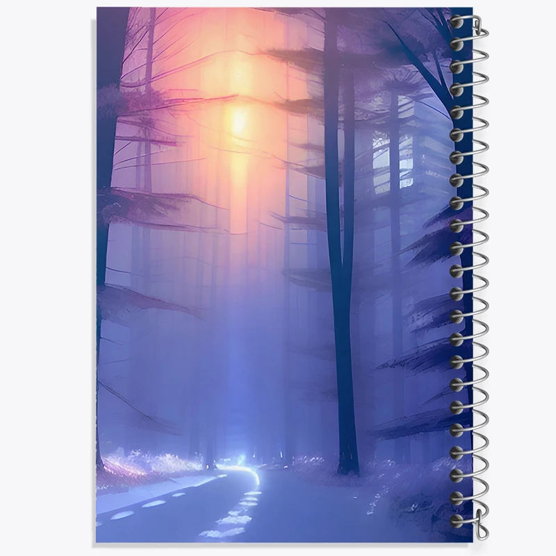 دفتر شطرنجی 50 برگ خندالو طرح منظره برفی کد F5878