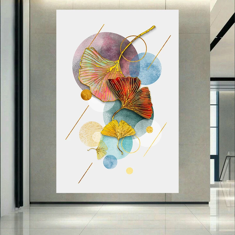 پوستر طرح مینیمال قطره باران و برگ های زرد کد AR31858