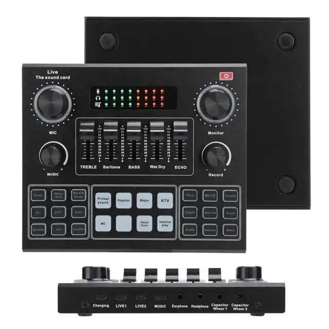 میکروفون استودیویی مدل BM800-V9 به همراه کارت صدا