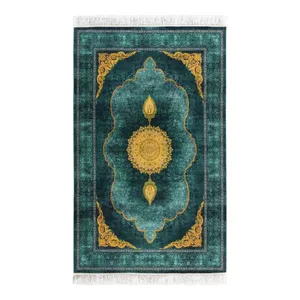 فرش ماشینی کد 400407 زمینه سبز