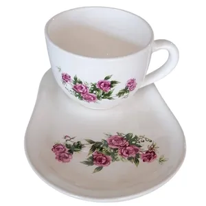 فنجان و نعلبکی سرامیکی مدل گل