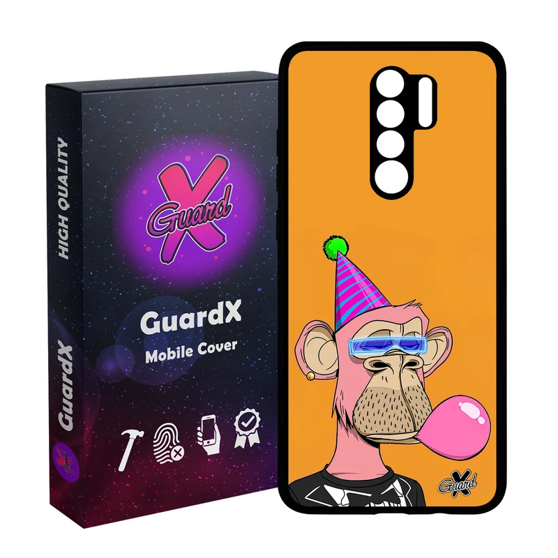 کاور گارد ایکس طرح میمون مدل Glass10433 مناسب برای گوشی موبایل شیائومی Redmi 9/Redmi 9 Prime/Poco M2