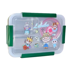 ظرف غذای کودک مدل لبوبو استیل به همراه قاشق کد 2