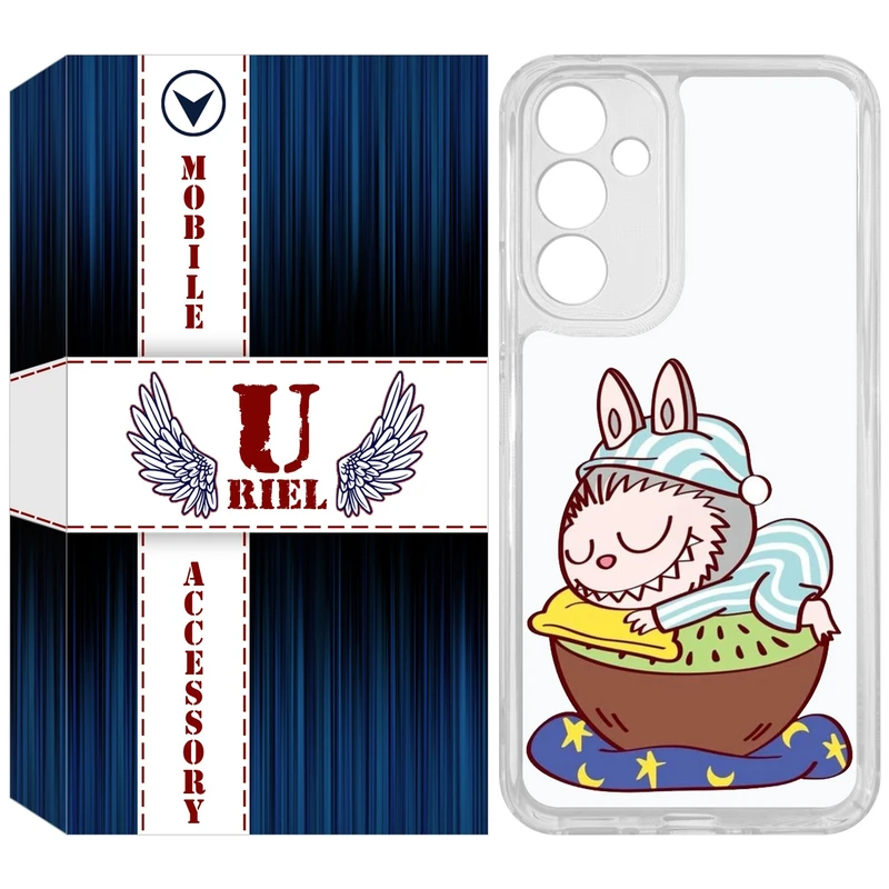 کاور یوریل قاب مدل Clear کد 127 طرح لبوبو Labubu مناسب برای گوشی موبایل سامسونگ Galaxy A54