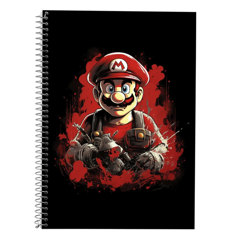 دفتر زبان 50 برگ مدوپد مدل دوخط طرح سوپرماریو super mario کد DF2815