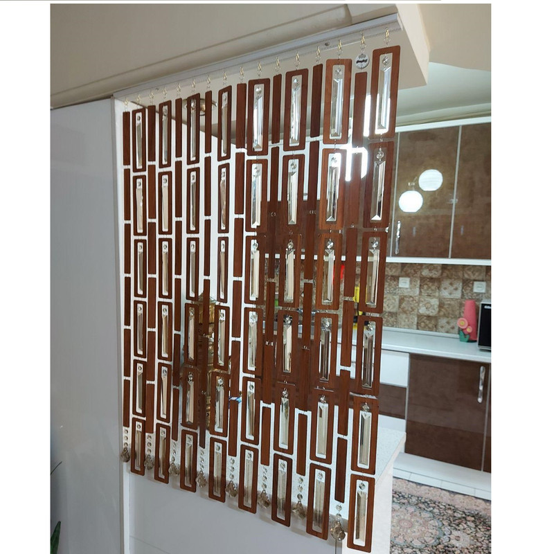 پرده آریا کریستال مدل چوبی سایز 100x300 سانتی متر