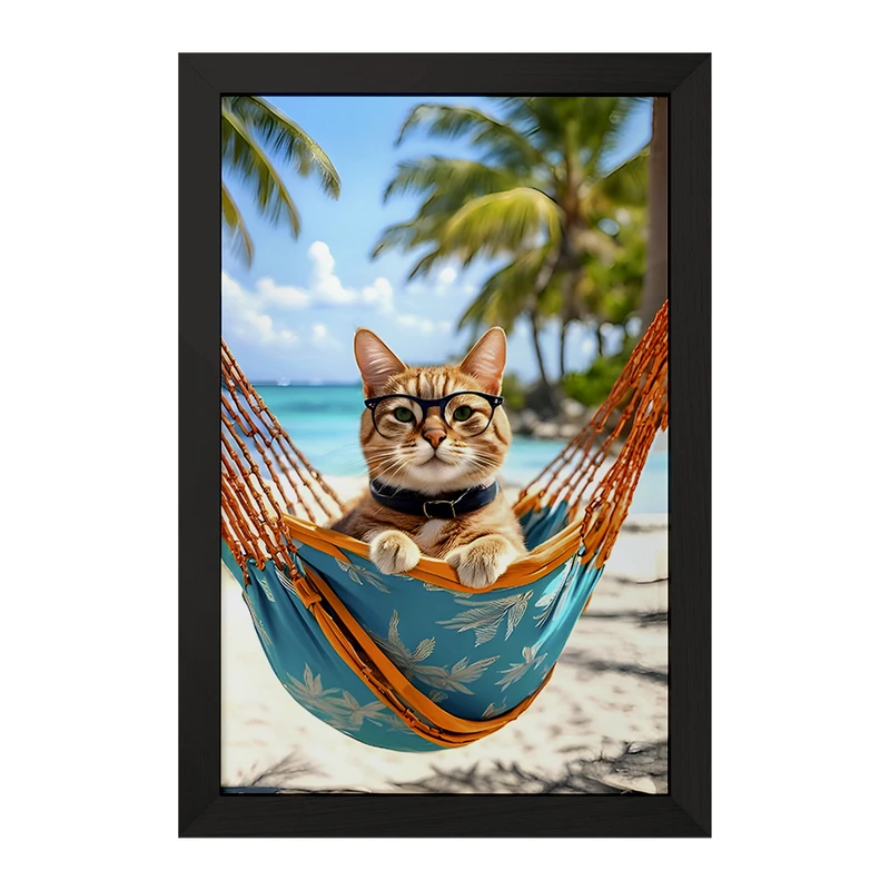 تابلو خندالو مدل گربه بامزه کد F7076