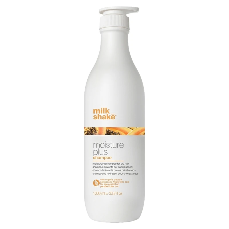شامپو مو میلک شیک مدل Moisture Plus با خاصیت آبرسانی، حاوی هیالورونیک اسید حجم 1000 میلی‌لیتر